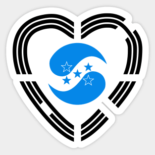 Korean Honduran Multinational Patriot Flag Series (Heart) Sticker